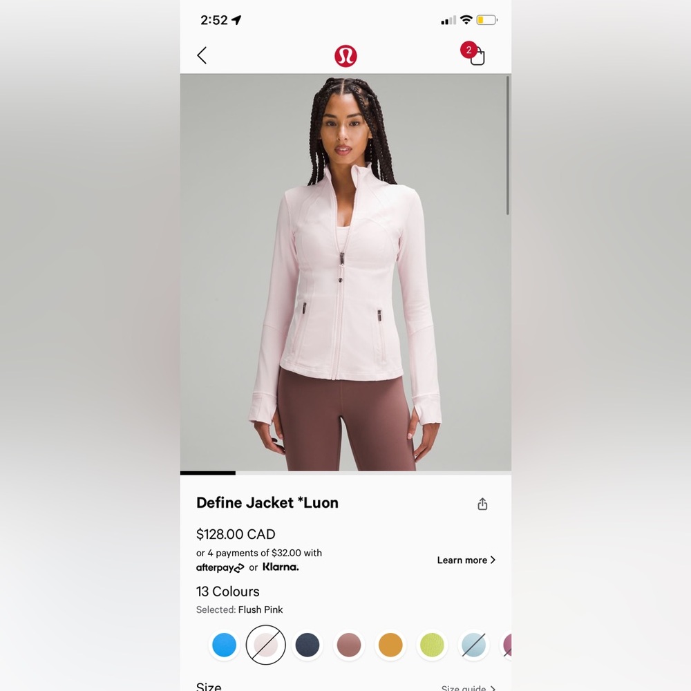 Lululemon flush pink define jacket